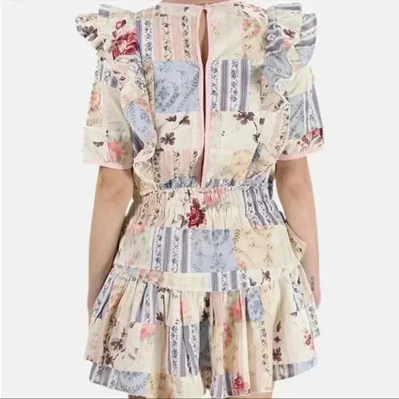 NWT LoveShackFancy Love Shack Fancy Natasha Mini Dress Patchwork S-FIRM PRICE - Picture 4 of 8